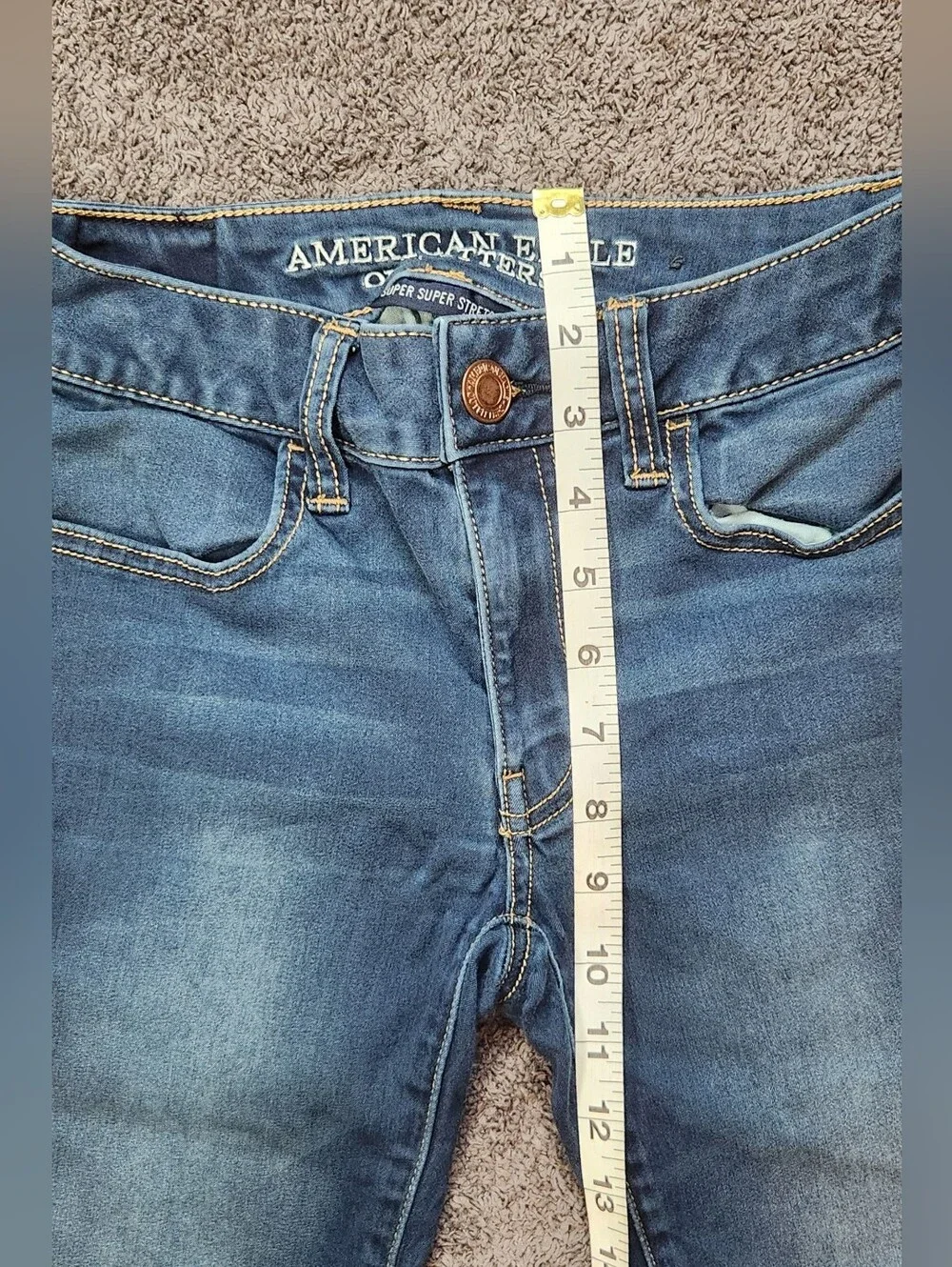 Dark Wash American Eagle Low-Rise Jeggings - Picture 7 of 16